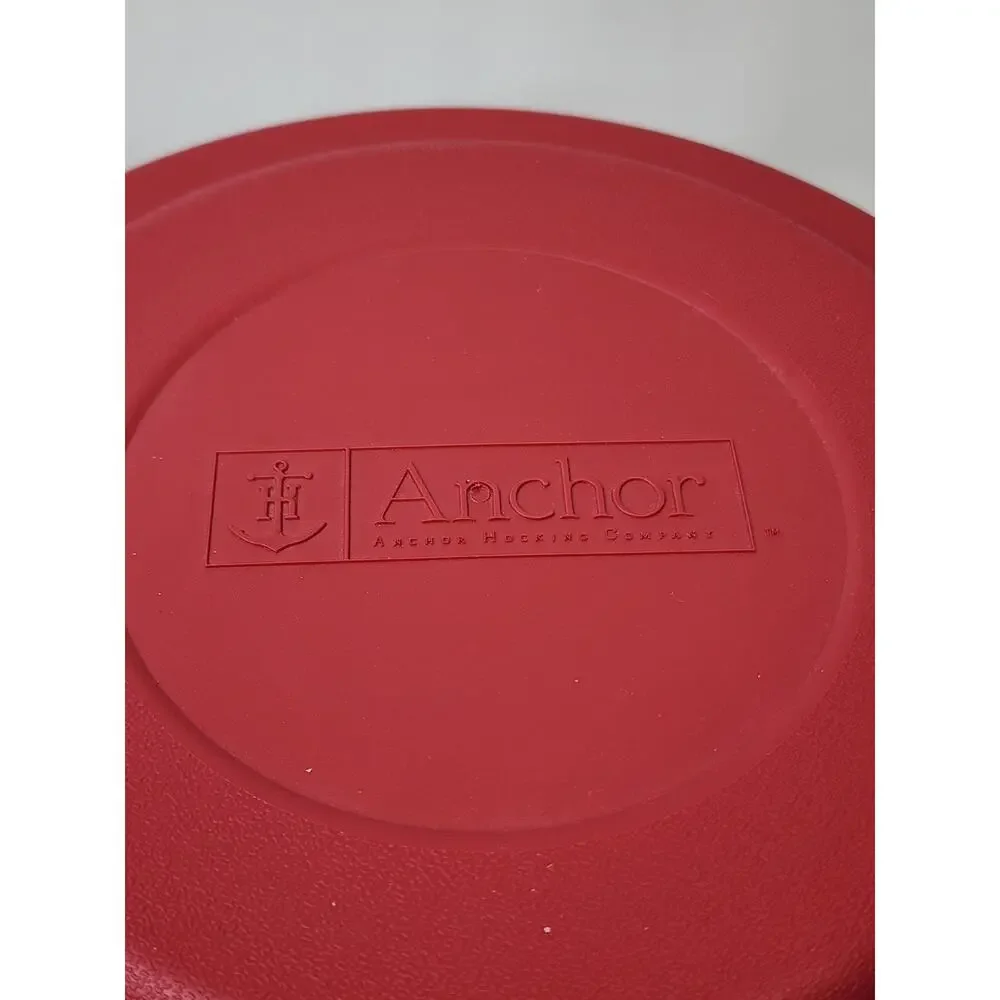 Anchor Hocking 2QTS/8 Cups/2000ML/2 Litres Measuring Batter Bowl w/ Red Lid USA